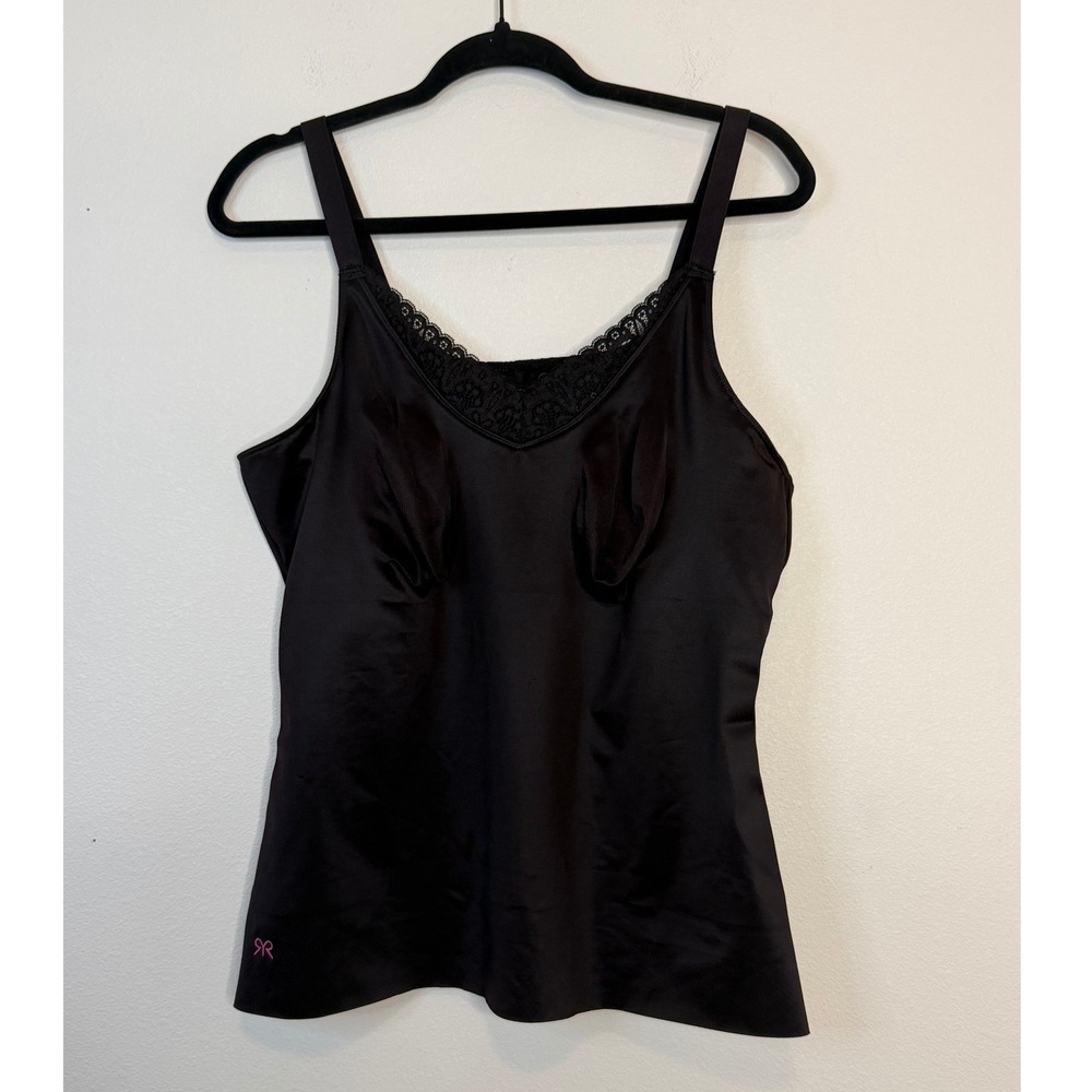 Ruby Ribbon Black Diva Cami Shapewear Camisole Style 1810 Size 44